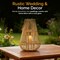 Vintiquewise Handwoven Bamboo Lantern Candle Holder with Glass Insert and Rope Handle – Farmhouse Design Hanging or Tabletop Lamp for Indoor and Outdoor Home Decor Shelves and Entryway Display
